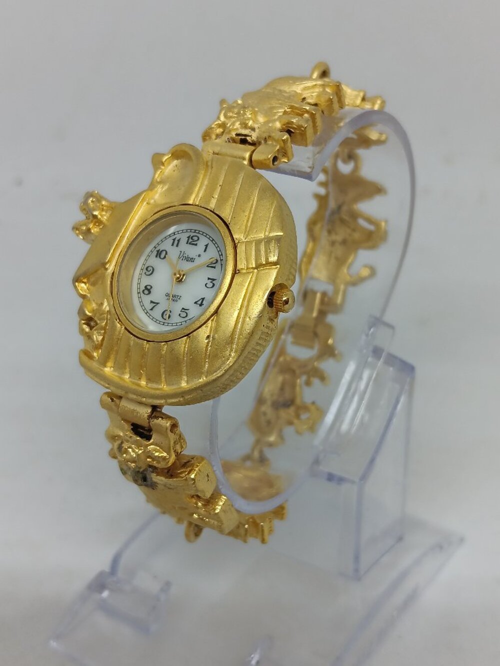 VINTAGE 1990s Vivani SN15 Women's 31mm Gold Tone Noah's Ark Watch NEW BATTERY